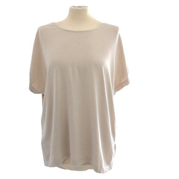 J. Jill Tops - J. Jill Luxe Supima Relaxed Tee Size M Beige Soft Minimalist Loungewear Casual